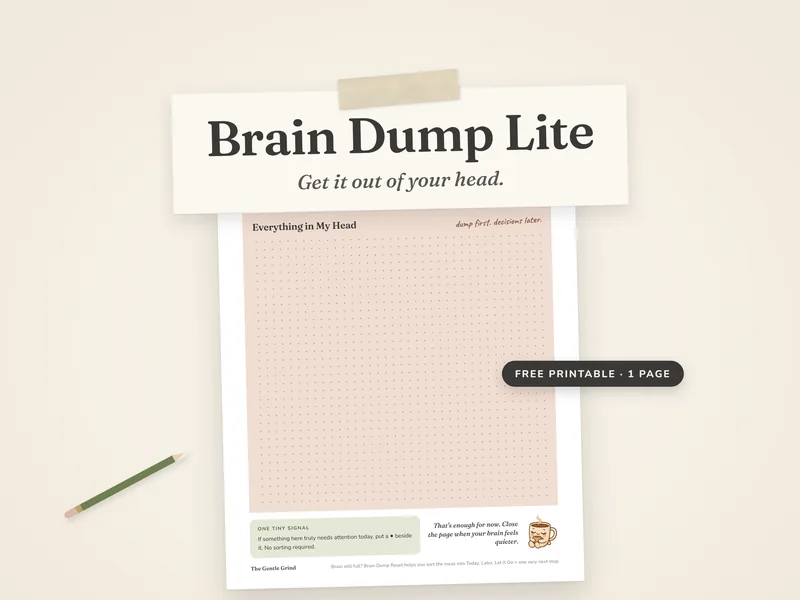 Brain Dump Lite free printable